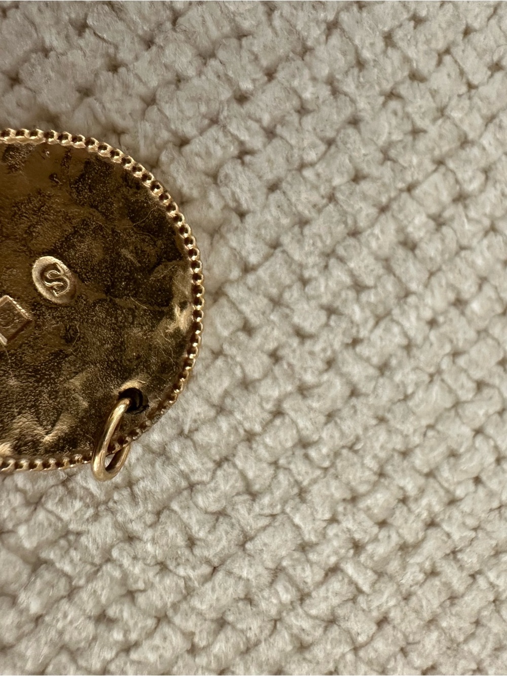Sezane Chain Necklace with Textured Coin Charm - Picture 3 of 6